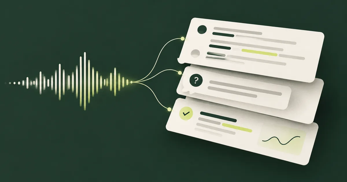 Editorial illustration: How AI Analyzes Sales Calls: Transcripts, Evidence and QA